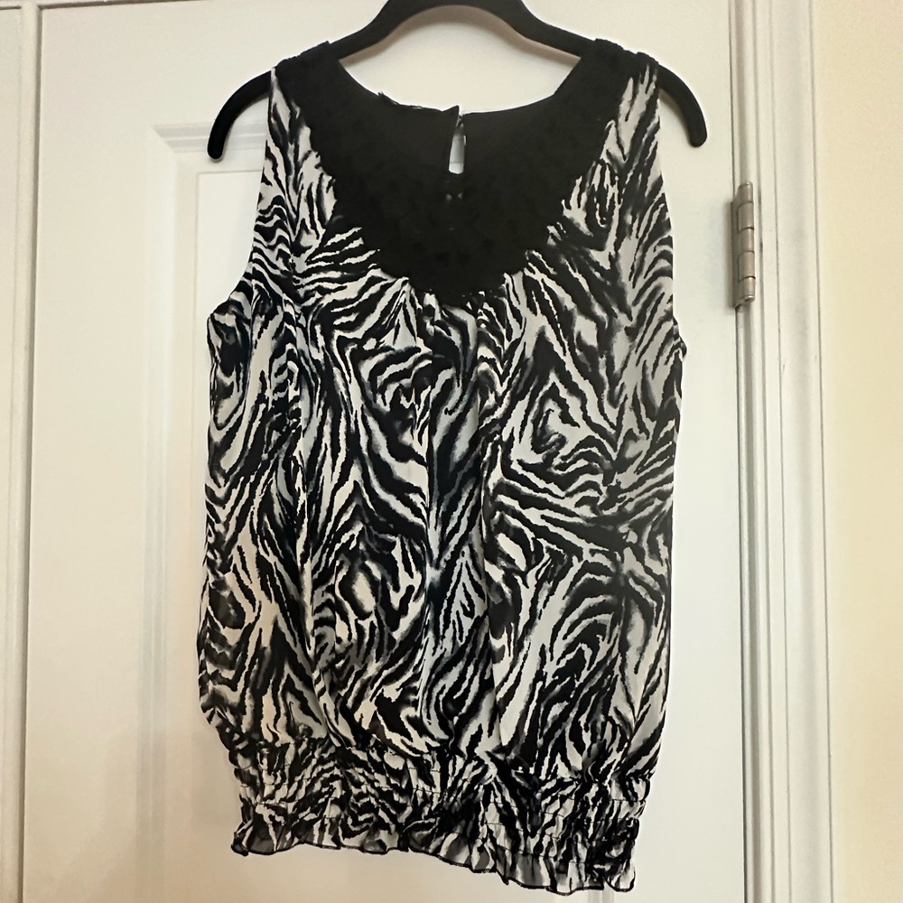 New without tags Black and White Zebra Tank Top